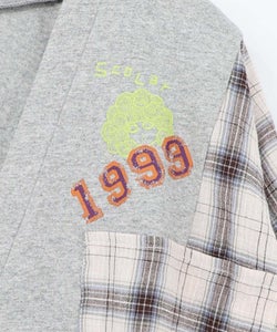 レトロ柄チェック切替カーディガン-16