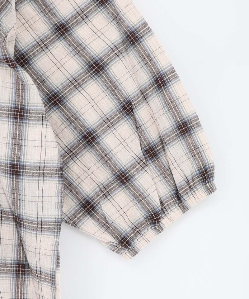 レトロ柄チェック切替カーディガン-25