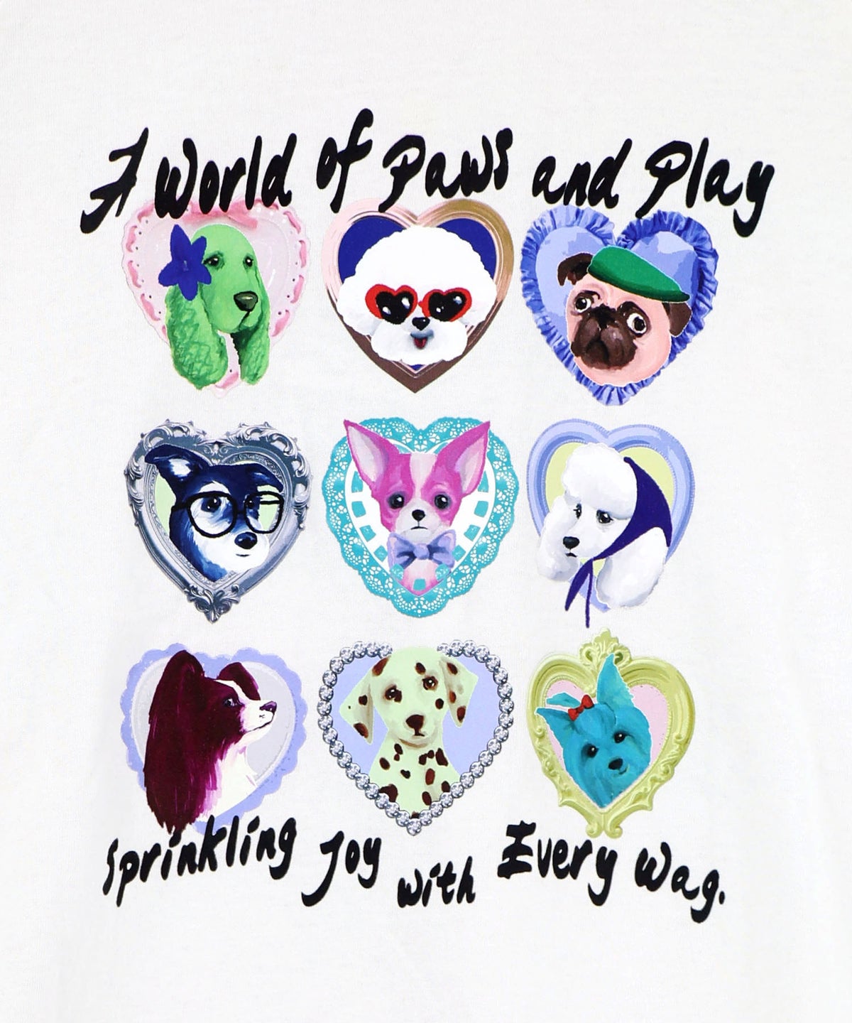 額縁わんちゃんベロアテープ付きTシャツ-8