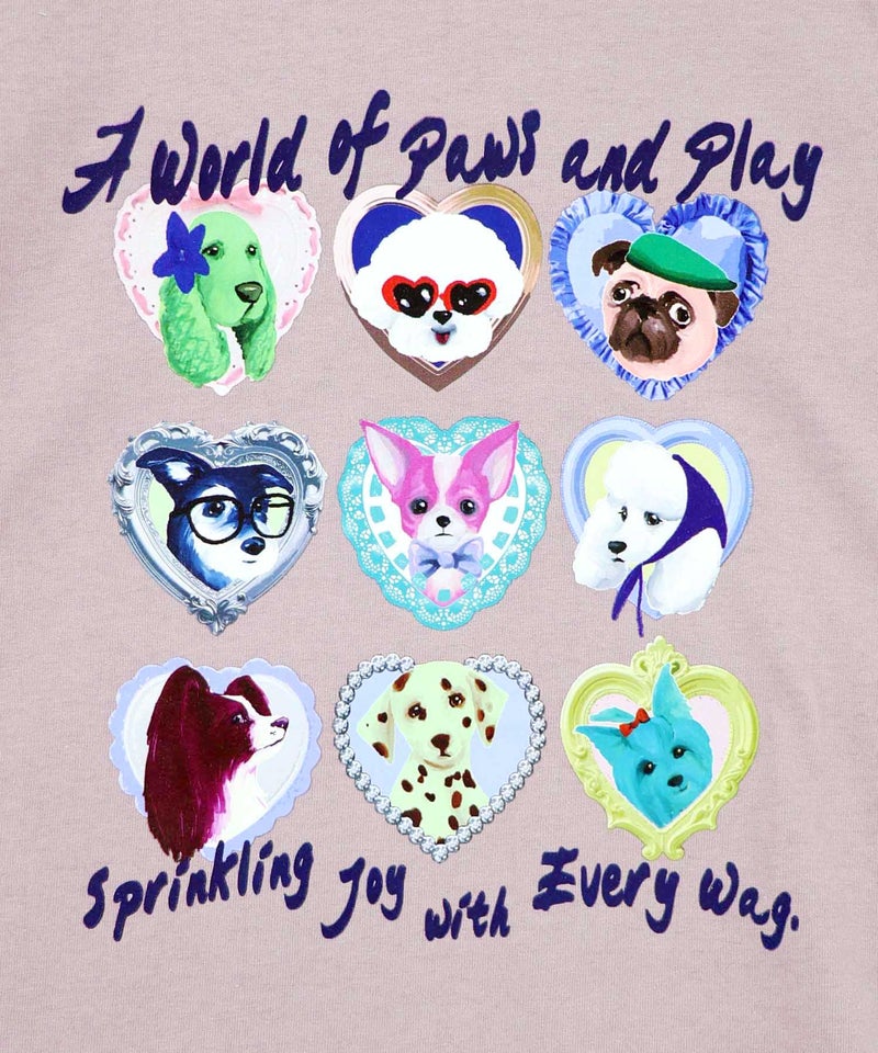 額縁わんちゃんベロアテープ付きTシャツ-12