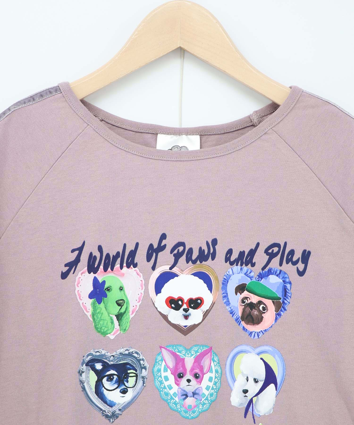 161663：額縁わんちゃんベロアテープ付きTシャツの通販-ScoLar