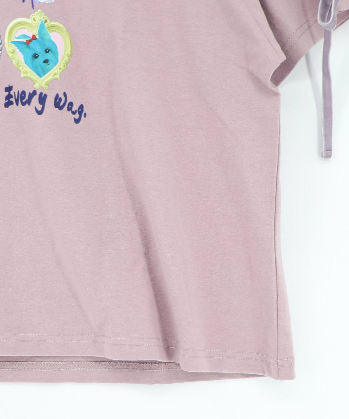 額縁わんちゃんベロアテープ付きTシャツ-17
