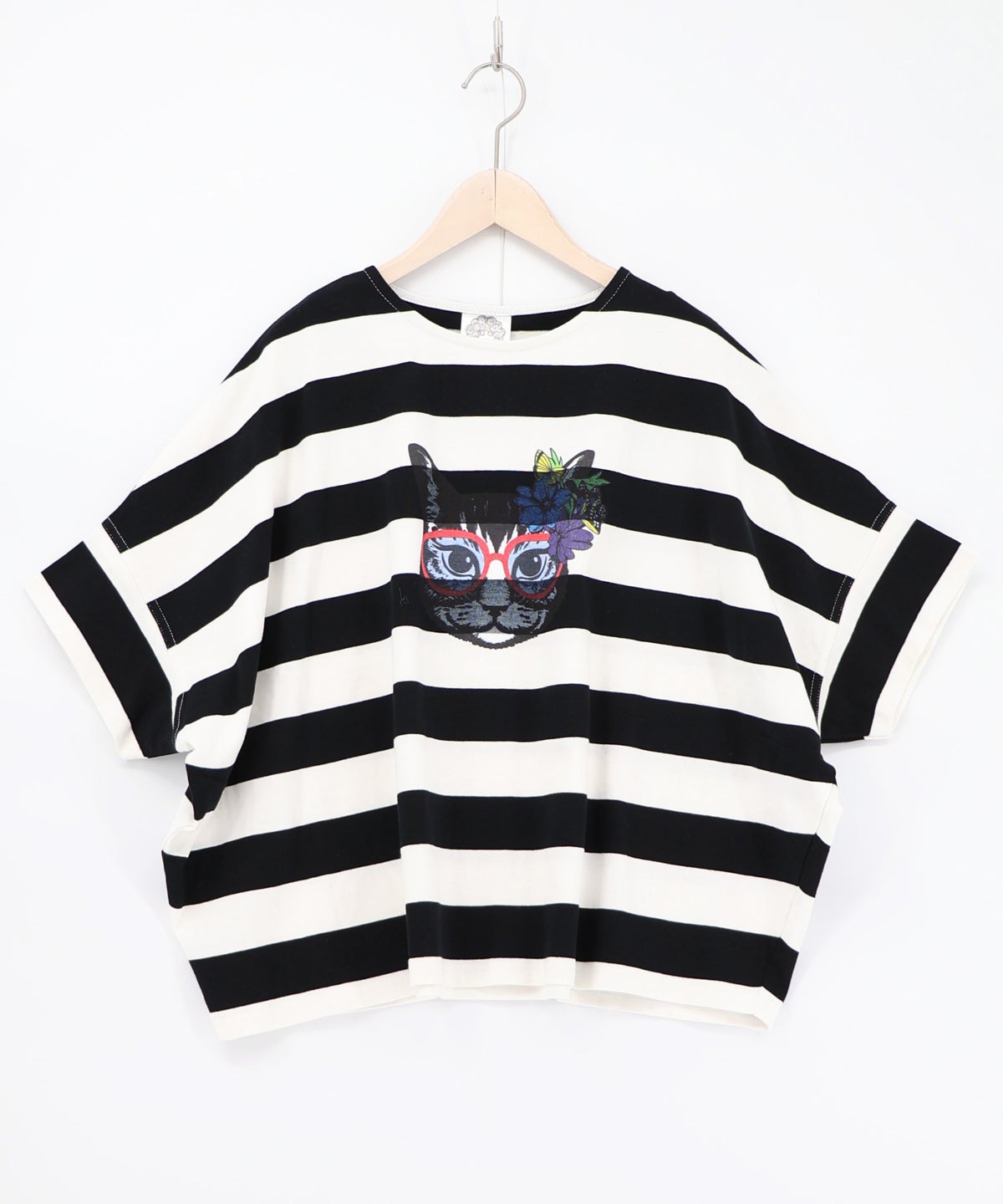 グラサンネコちゃん刺繍ボーダープルオーバー-9