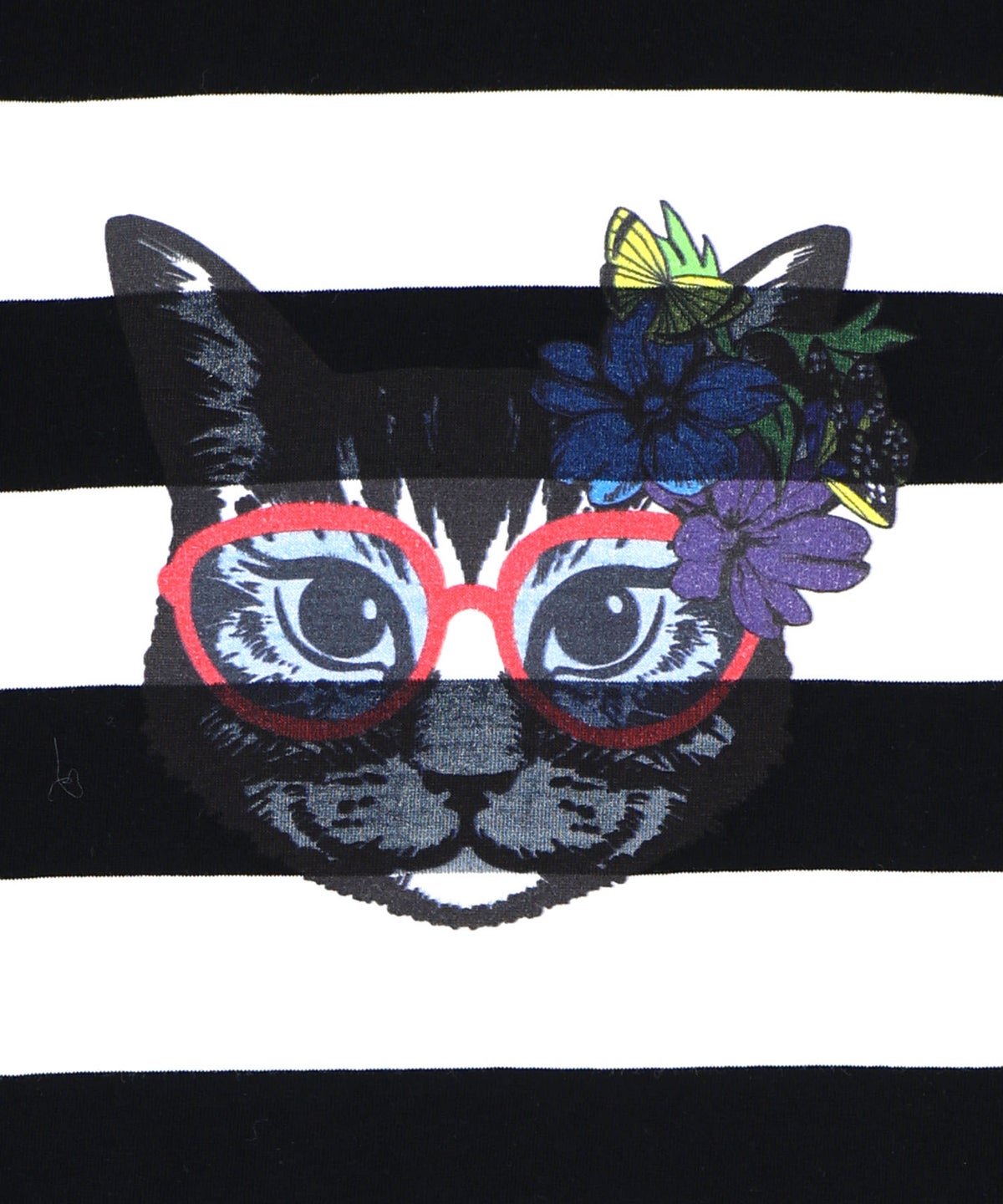 グラサンネコちゃん刺繍ボーダープルオーバー-10