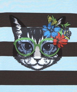 グラサンネコちゃん刺繍ボーダープルオーバー-12