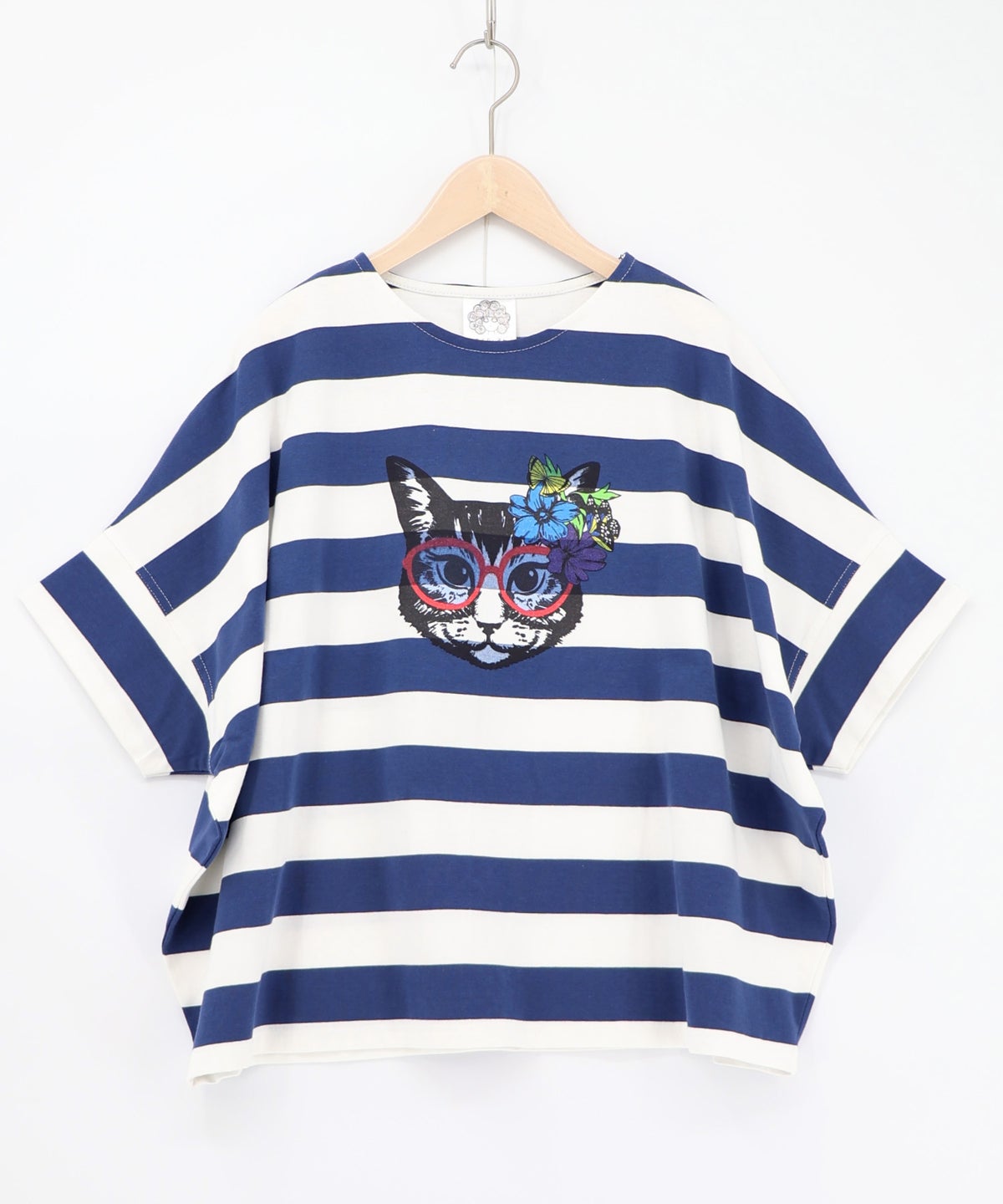 グラサンネコちゃん刺繍ボーダープルオーバー-12