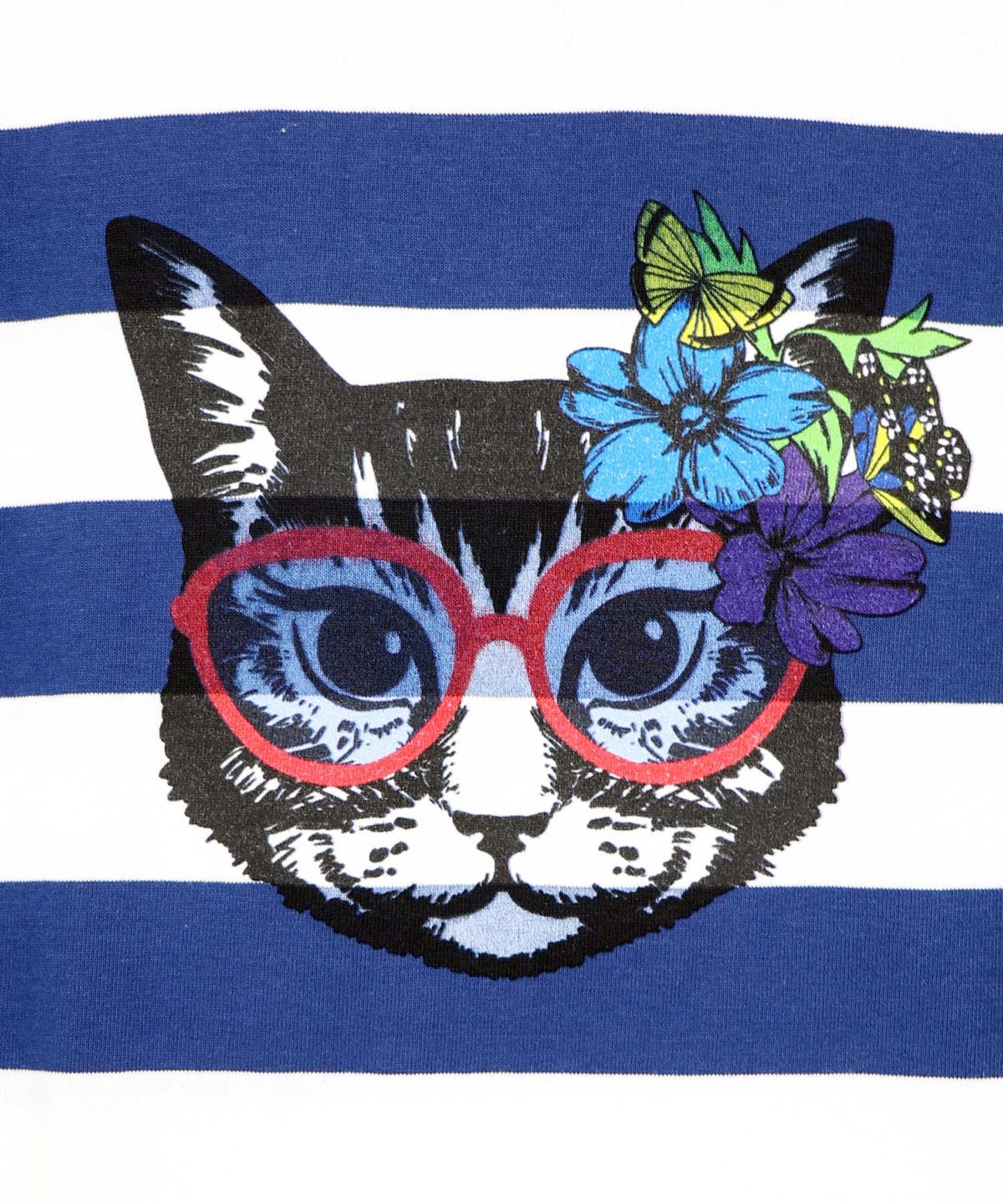 グラサンネコちゃん刺繍ボーダープルオーバー-14