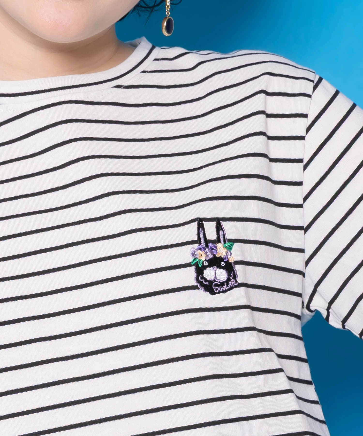 161652：スカラーちゃんポーチ付き3柄展開キャラ刺繍Tシャツの通販-ScoLar