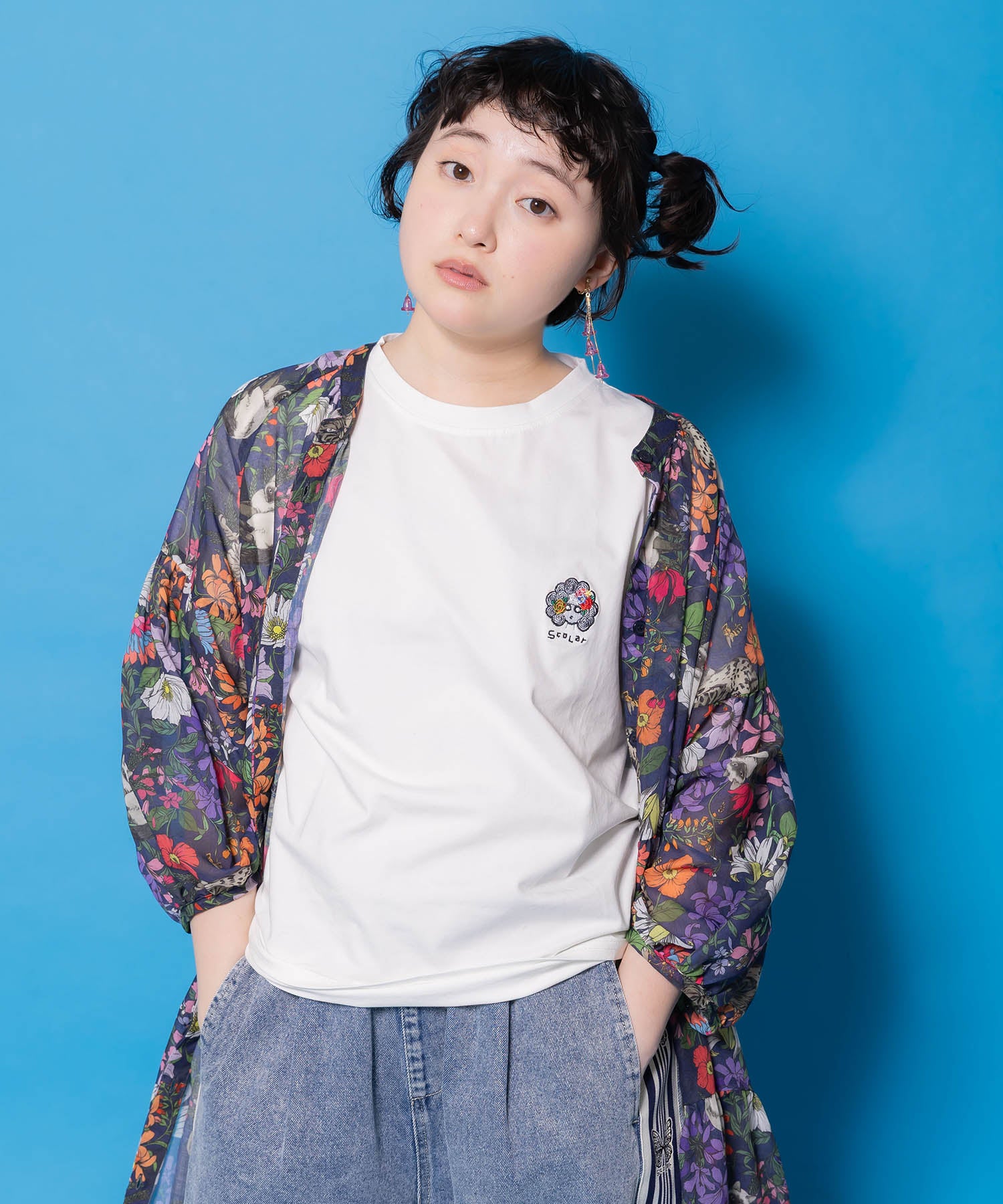161652：スカラーちゃんポーチ付き3柄展開キャラ刺繍Tシャツの通販-ScoLar