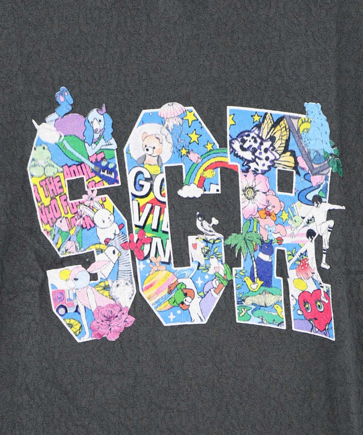 カラフルポップ柄ローズジャガードTシャツ-11