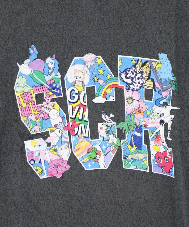 カラフルポップ柄ローズジャガードTシャツ-11