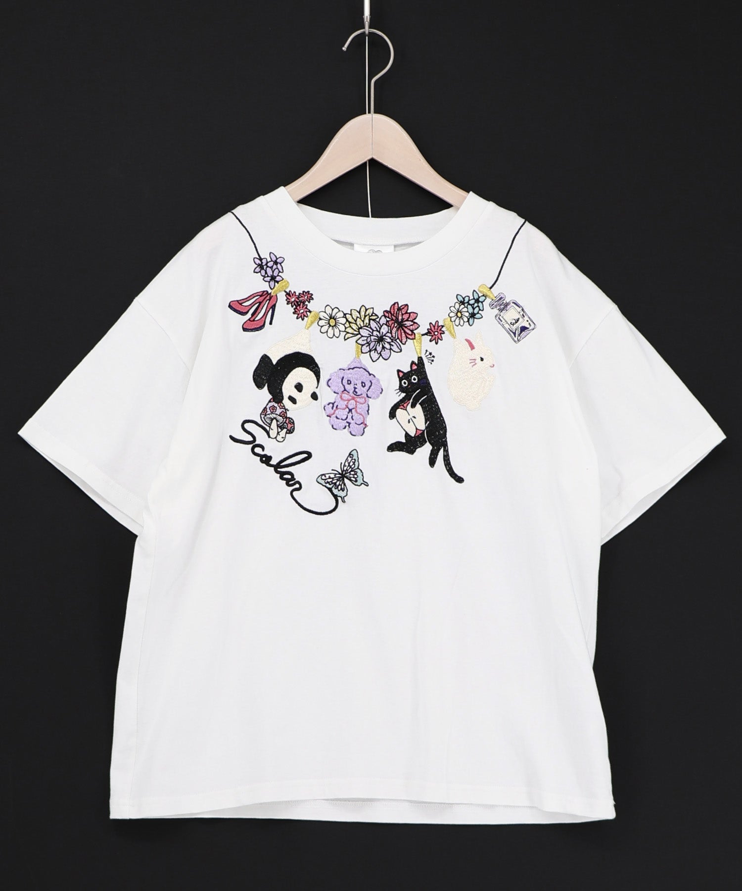 161646：天日干しアニマルぬい刺繍Tシャツの通販-ScoLar