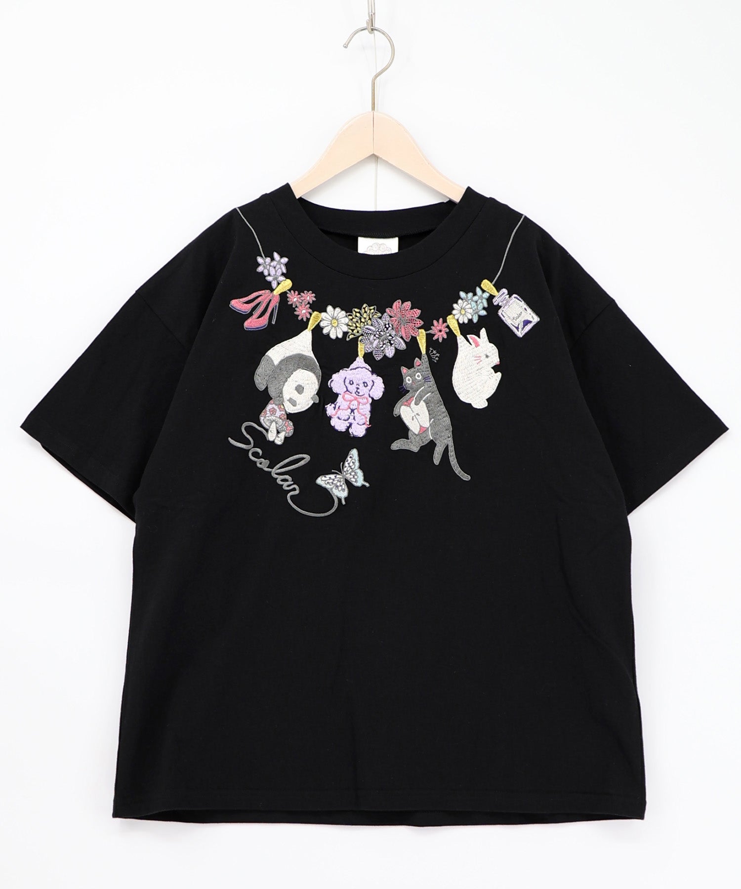 161646：天日干しアニマルぬい刺繍Tシャツの通販-ScoLar