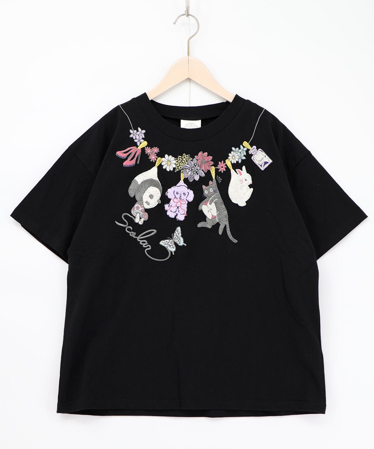 天日干しアニマルぬい刺繍Tシャツ-11