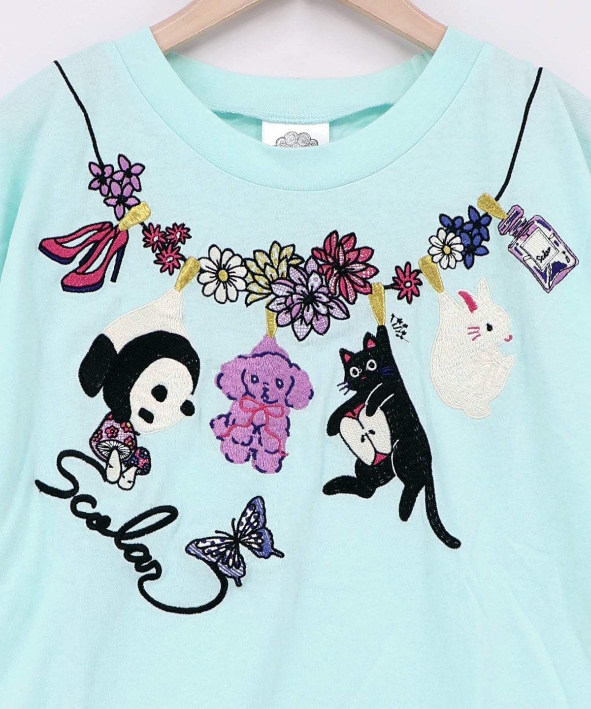 天日干しアニマルぬい刺繍Tシャツ-14