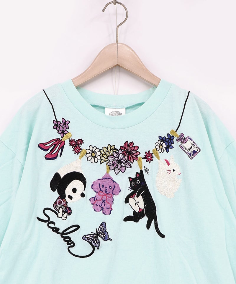天日干しアニマルぬい刺繍Tシャツ-15