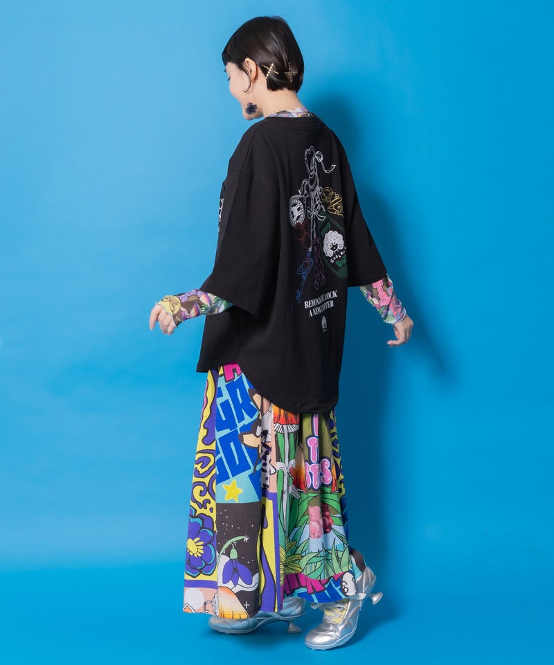 じゃらじゃらスカラーキーホルダー柄Tシャツ-5