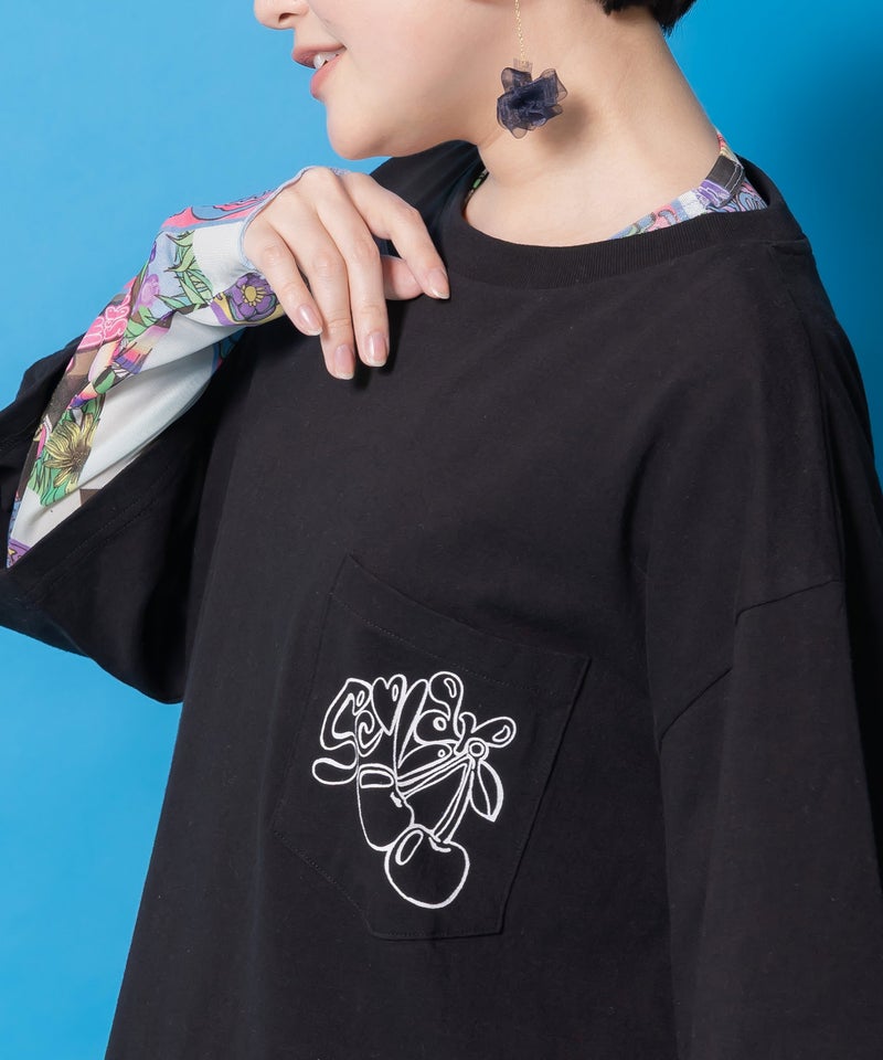 じゃらじゃらスカラーキーホルダー柄Tシャツ-6