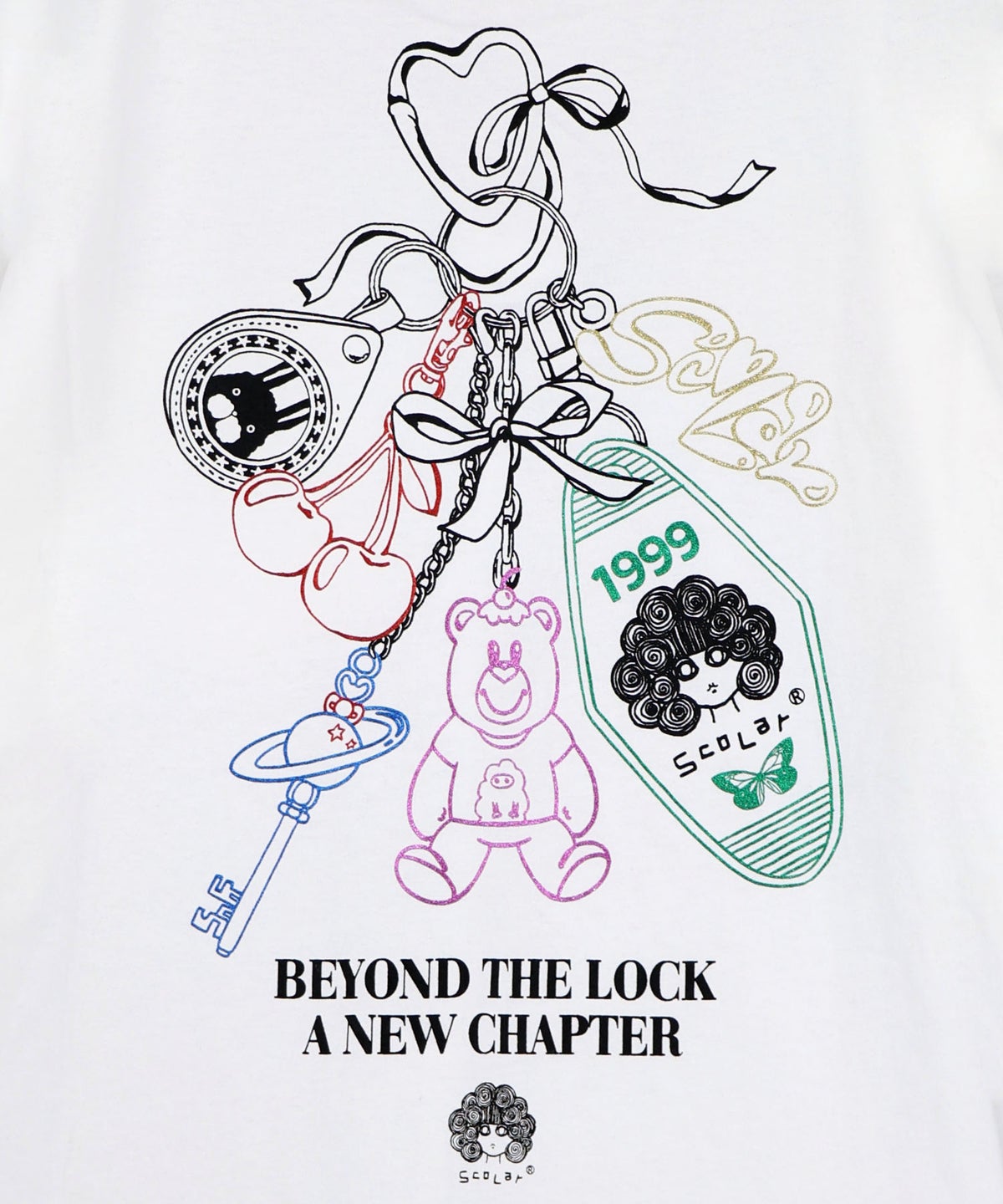 じゃらじゃらスカラーキーホルダー柄Tシャツ-10