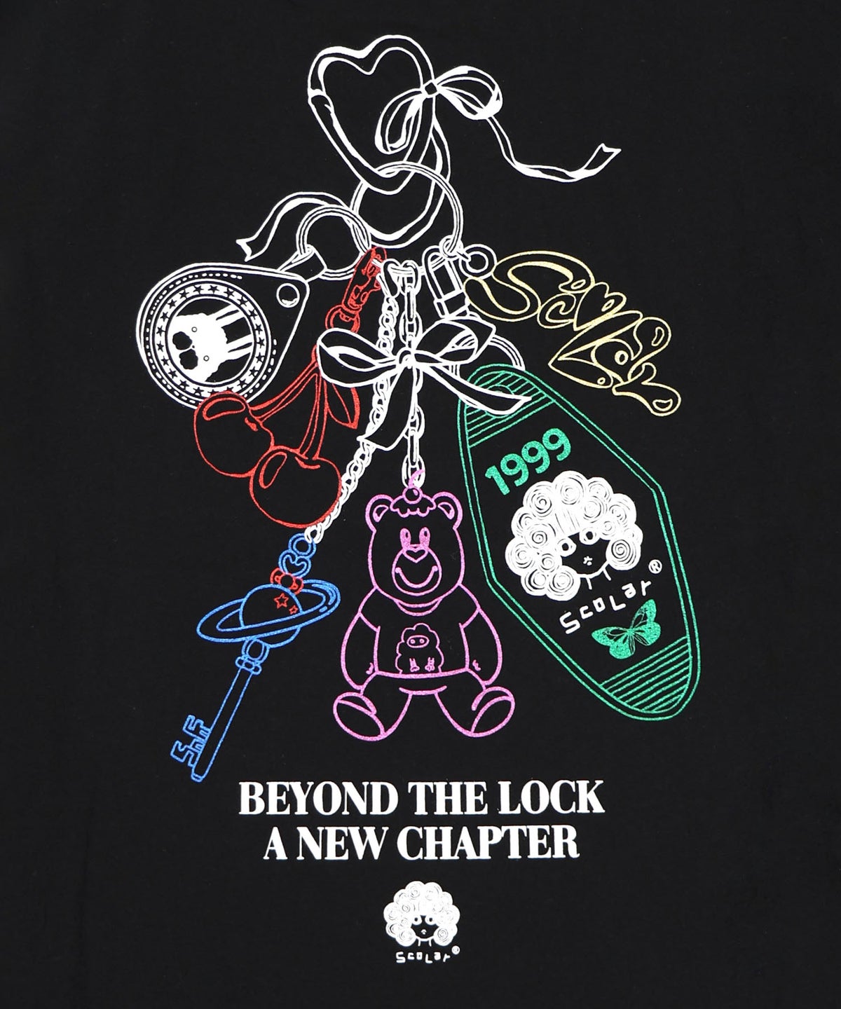 じゃらじゃらスカラーキーホルダー柄Tシャツ-13