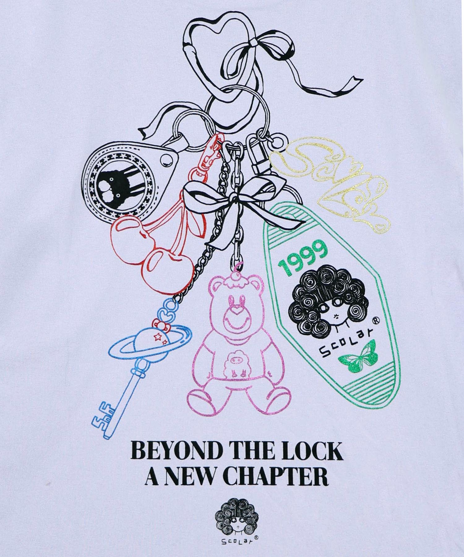 くりーむ　　　せとか 161645：じゃらじゃらスカラーキーホルダー柄Tシャツの通販-ScoLar