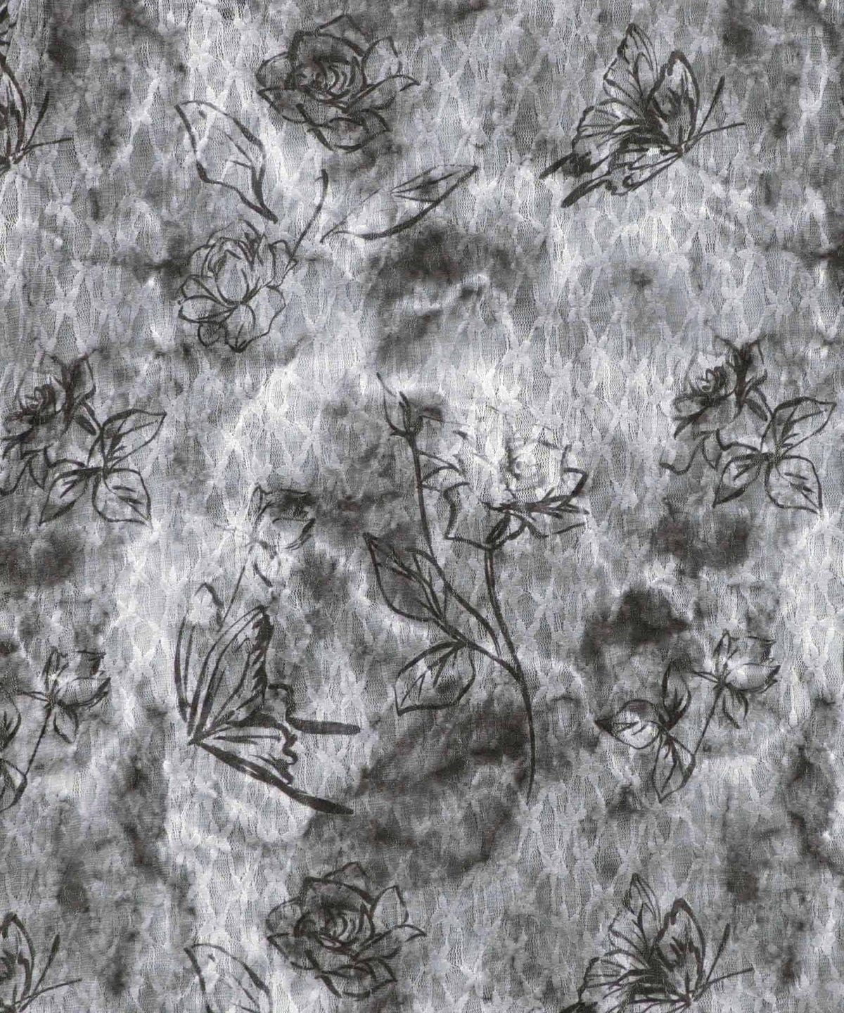 マーブル風花蝶刺繍チュールレースインナー-9