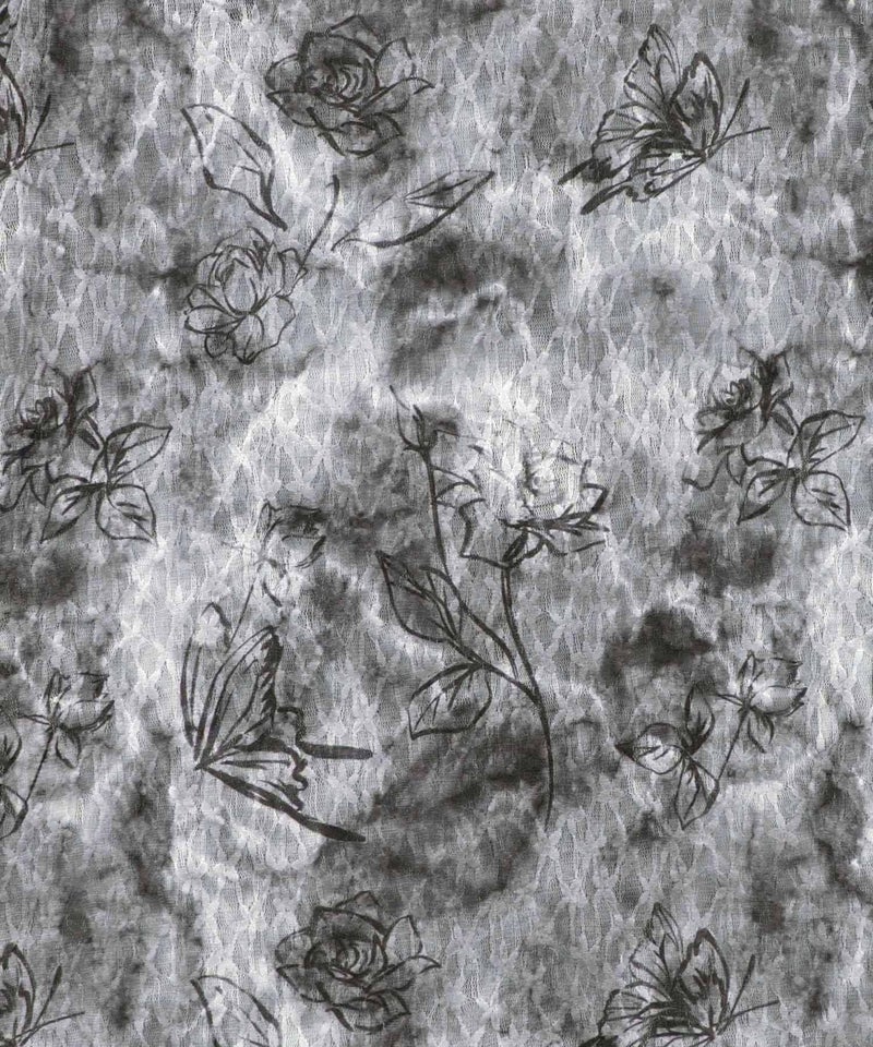 マーブル風花蝶刺繍チュールレースインナー-9