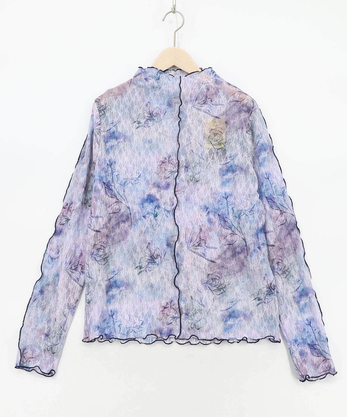 マーブル風花蝶刺繍チュールレースインナー-10