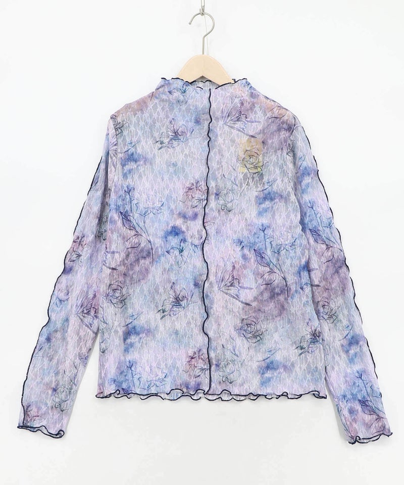 マーブル風花蝶刺繍チュールレースインナー-10