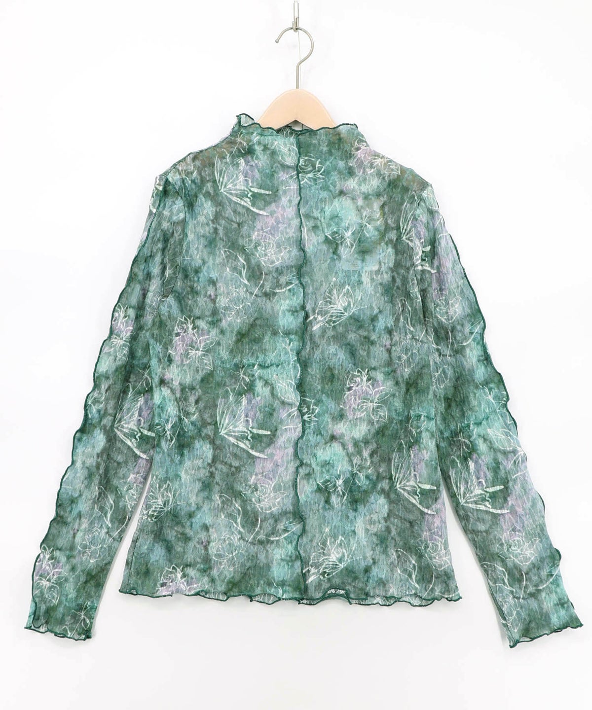 マーブル風花蝶刺繍チュールレースインナー-12