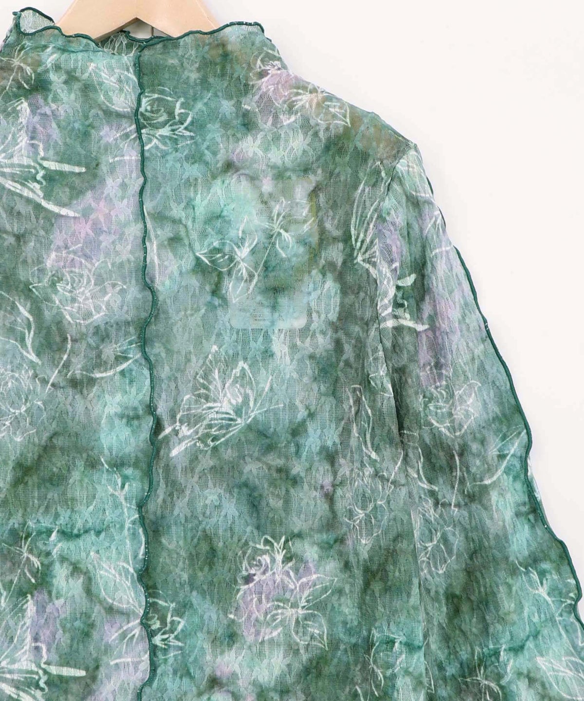 マーブル風花蝶刺繍チュールレースインナー-15