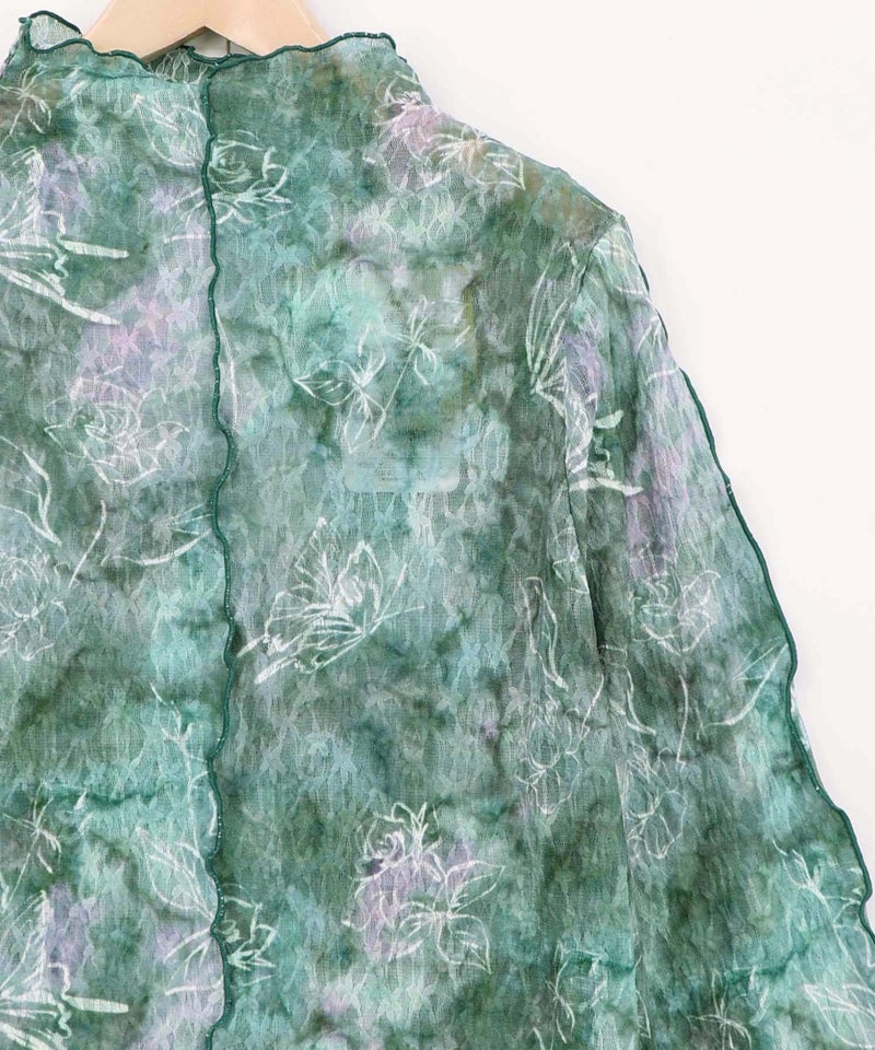 マーブル風花蝶刺繍チュールレースインナー-15