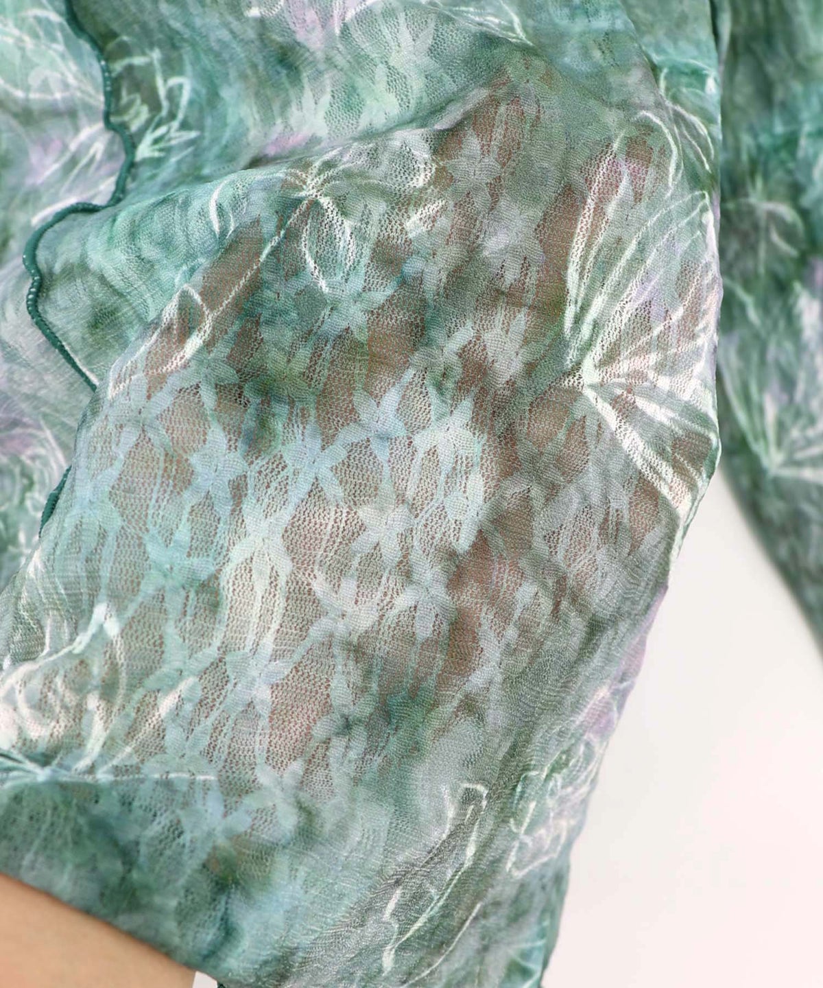 マーブル風花蝶刺繍チュールレースインナー-18