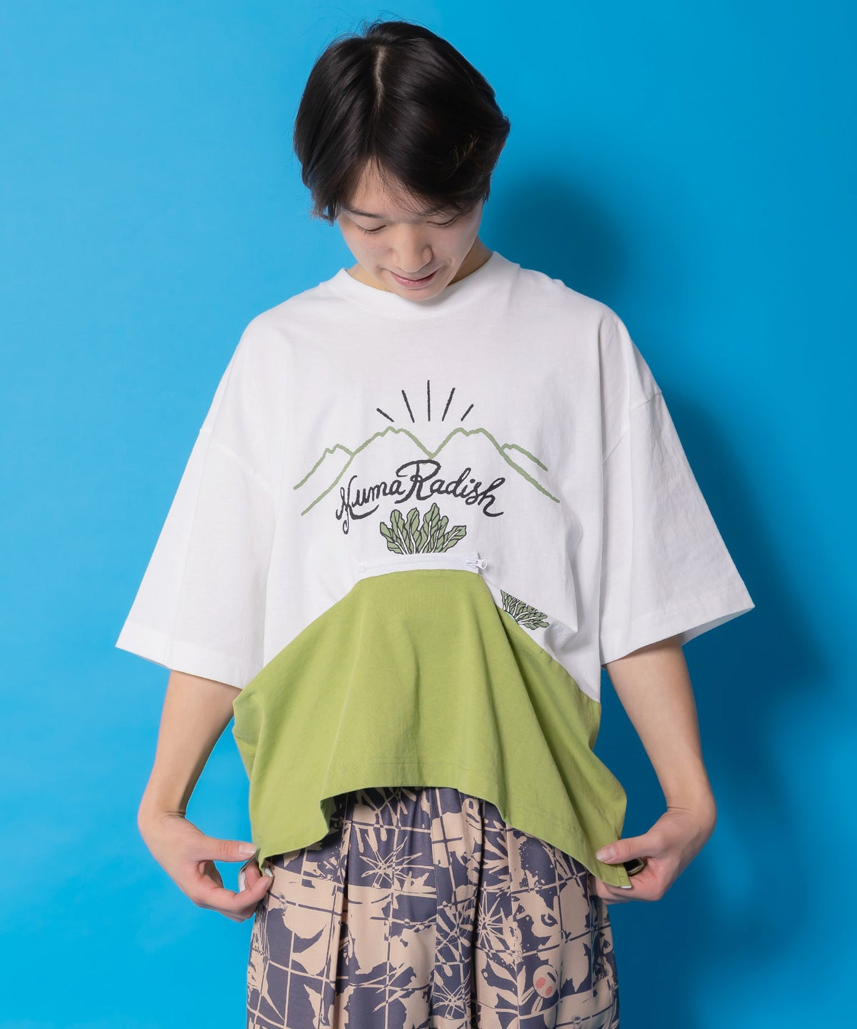 山からクマ大根Tシャツ-2