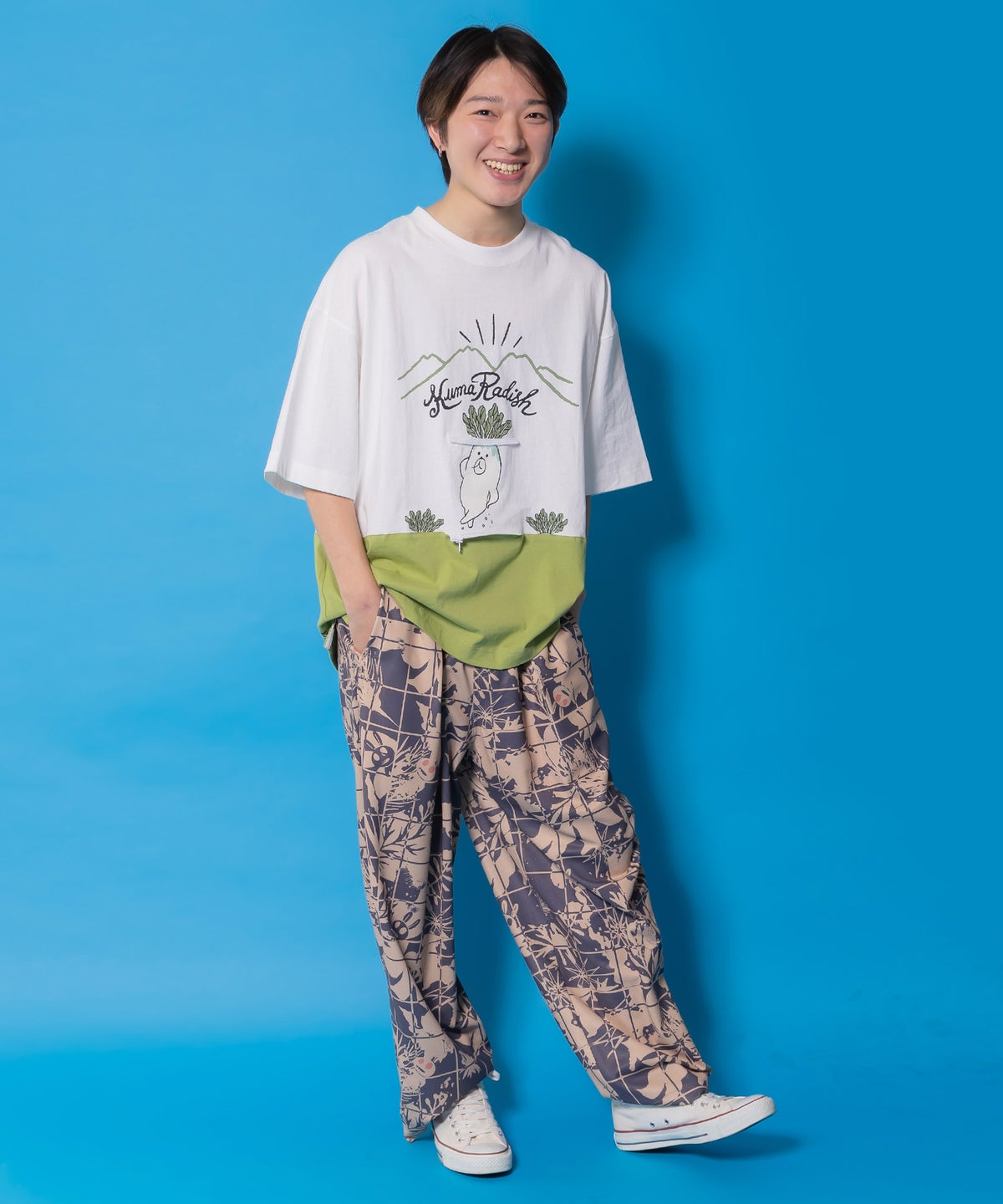 山からクマ大根Tシャツ-5