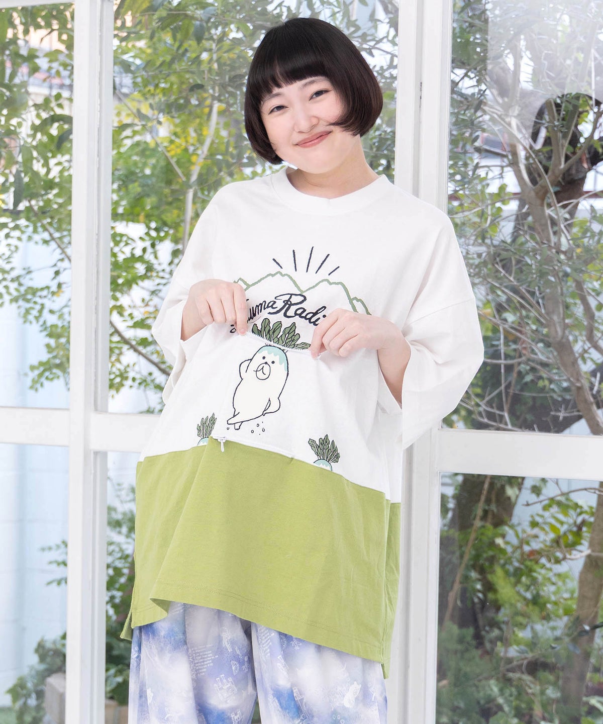 山からクマ大根Tシャツ-14