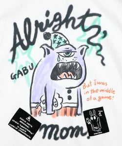 夜更かしガブ 裾メッシュ切替Tシャツ-11