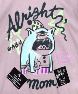 夜更かしガブ 裾メッシュ切替Tシャツ-17