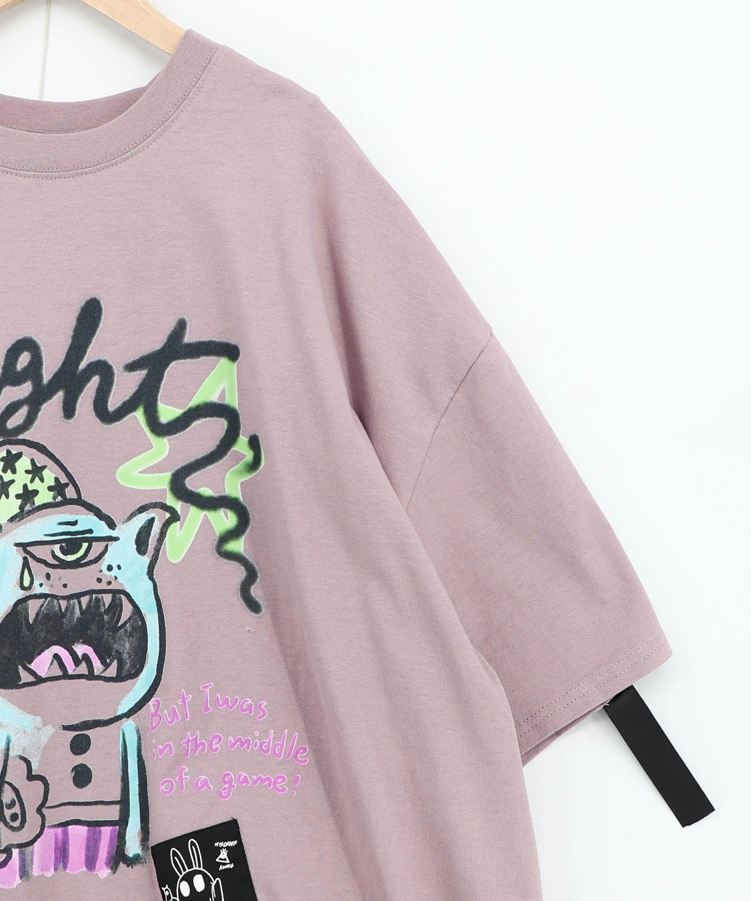 361118：夜更かしガブ 裾メッシュ切替Tシャツの通販-ScoLar