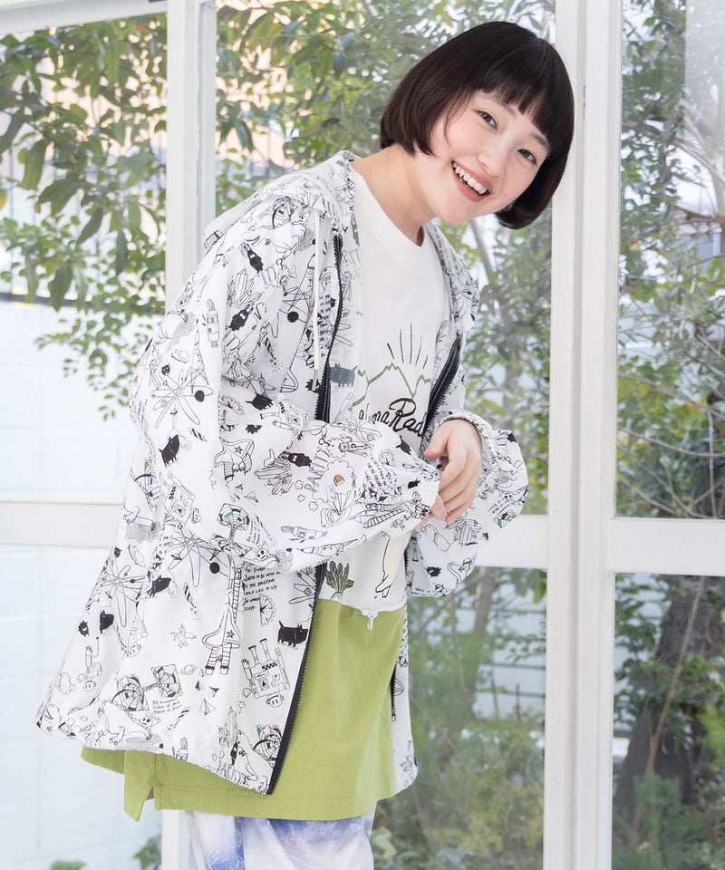 Parity×恐竜in宇宙柄 軽量パーカー-6