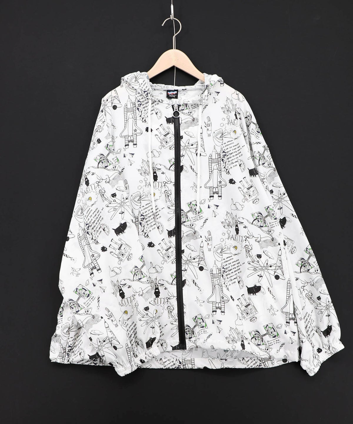 Parity×恐竜in宇宙柄 軽量パーカー-12