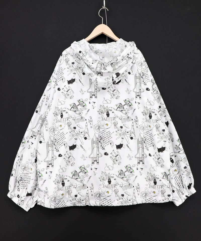 Parity×恐竜in宇宙柄 軽量パーカー-13