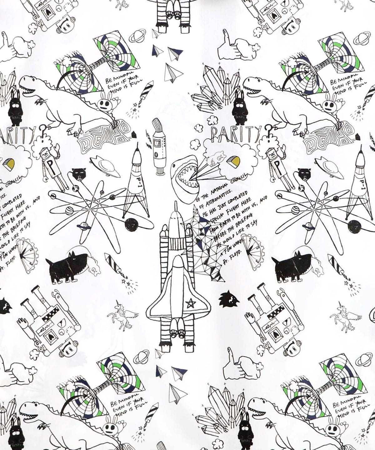 Parity×恐竜in宇宙柄 軽量パーカー-14