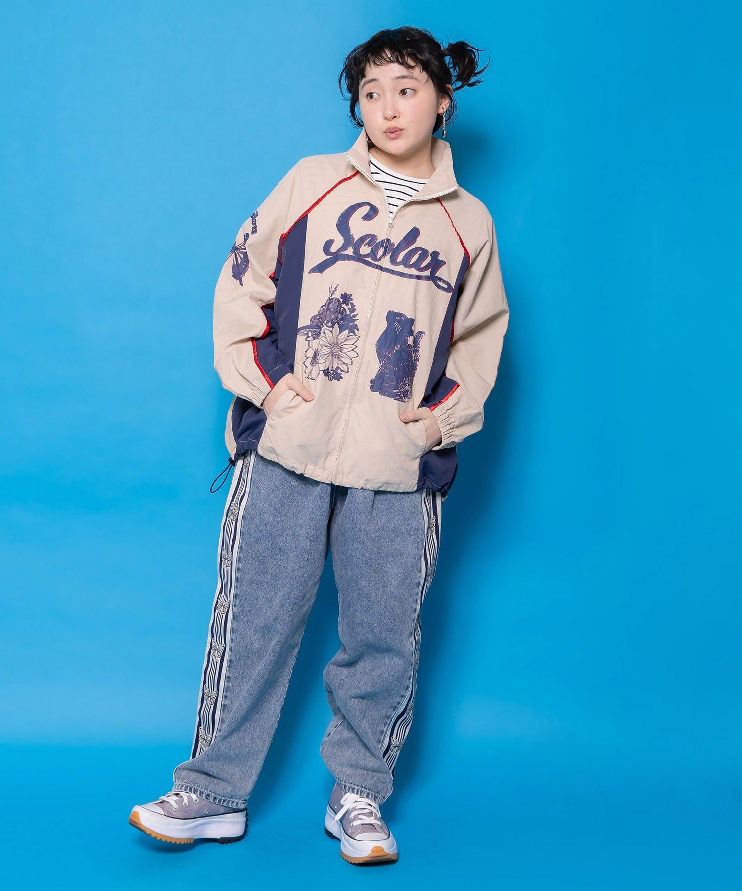 【scolar】スカラーちゃん×ネコレーシング風BZ 161668：スカラーちゃん×ネコ レーシング風ブルゾンの通販-ScoLar