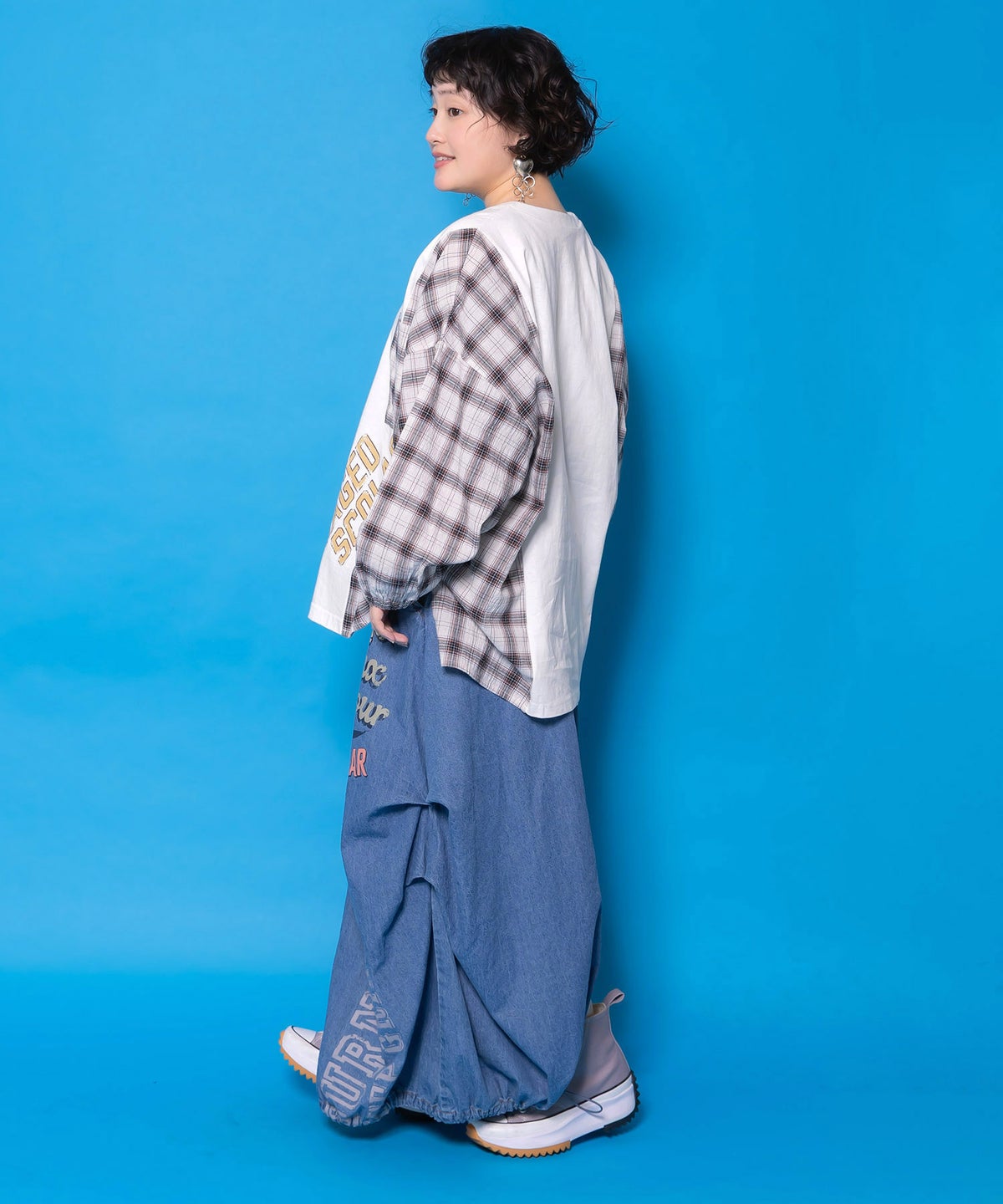 ベルトアジャスター付きバルーンデニムパンツ-3