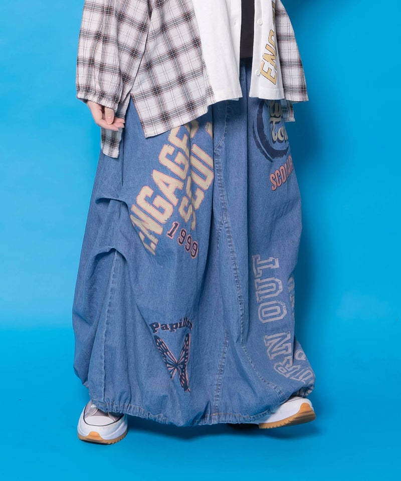 ベルトアジャスター付きバルーンデニムパンツ-4