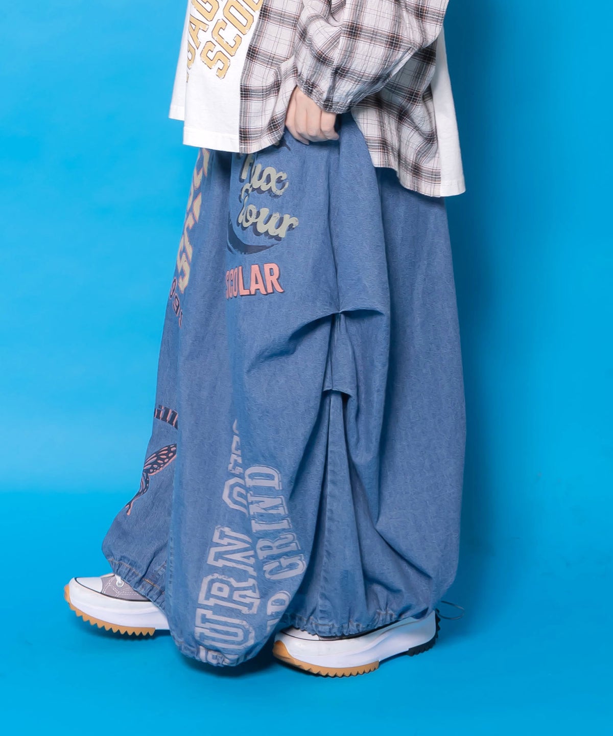 ベルトアジャスター付きバルーンデニムパンツ-5