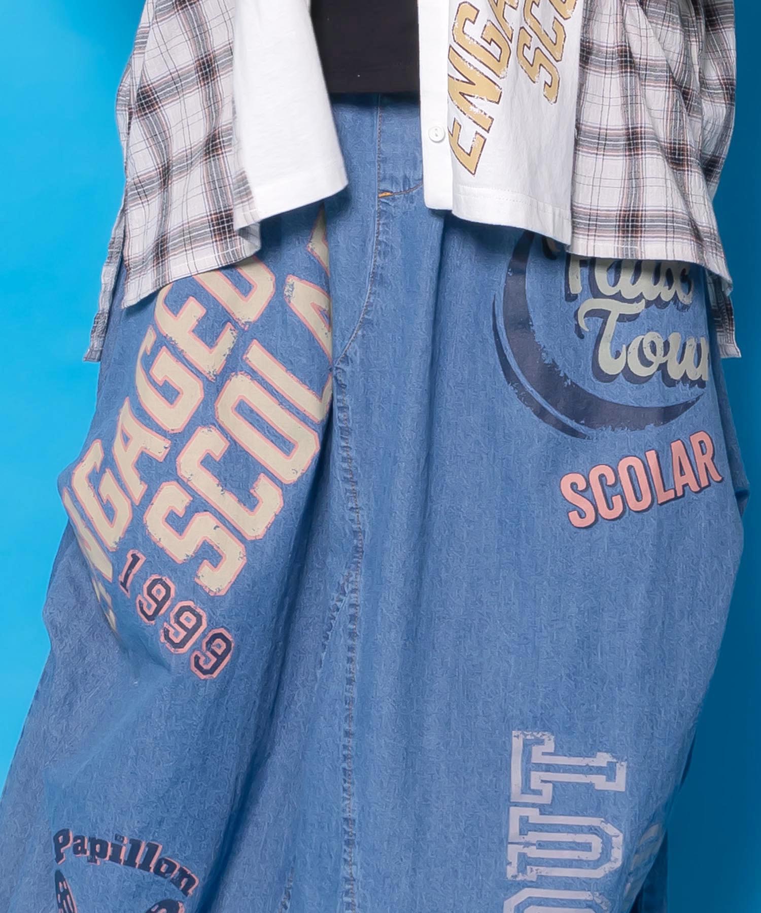 161667：ベルトアジャスター付きバルーンデニムスカートの通販-ScoLar
