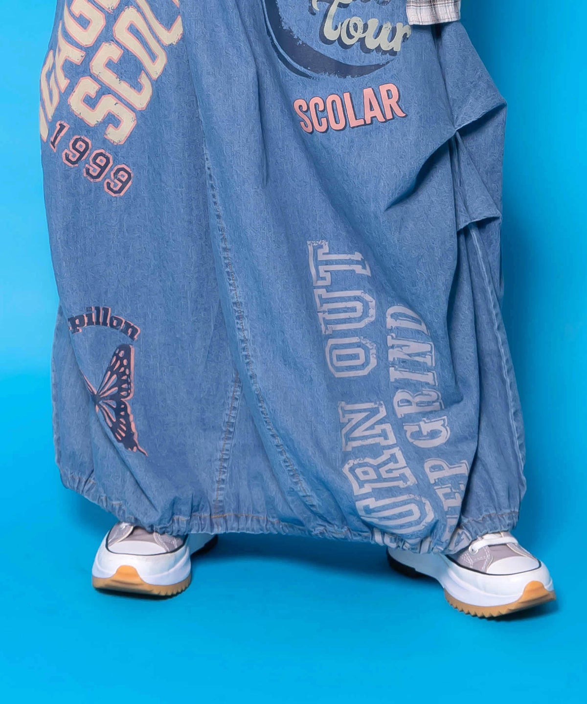 ベルトアジャスター付きバルーンデニムパンツ-8