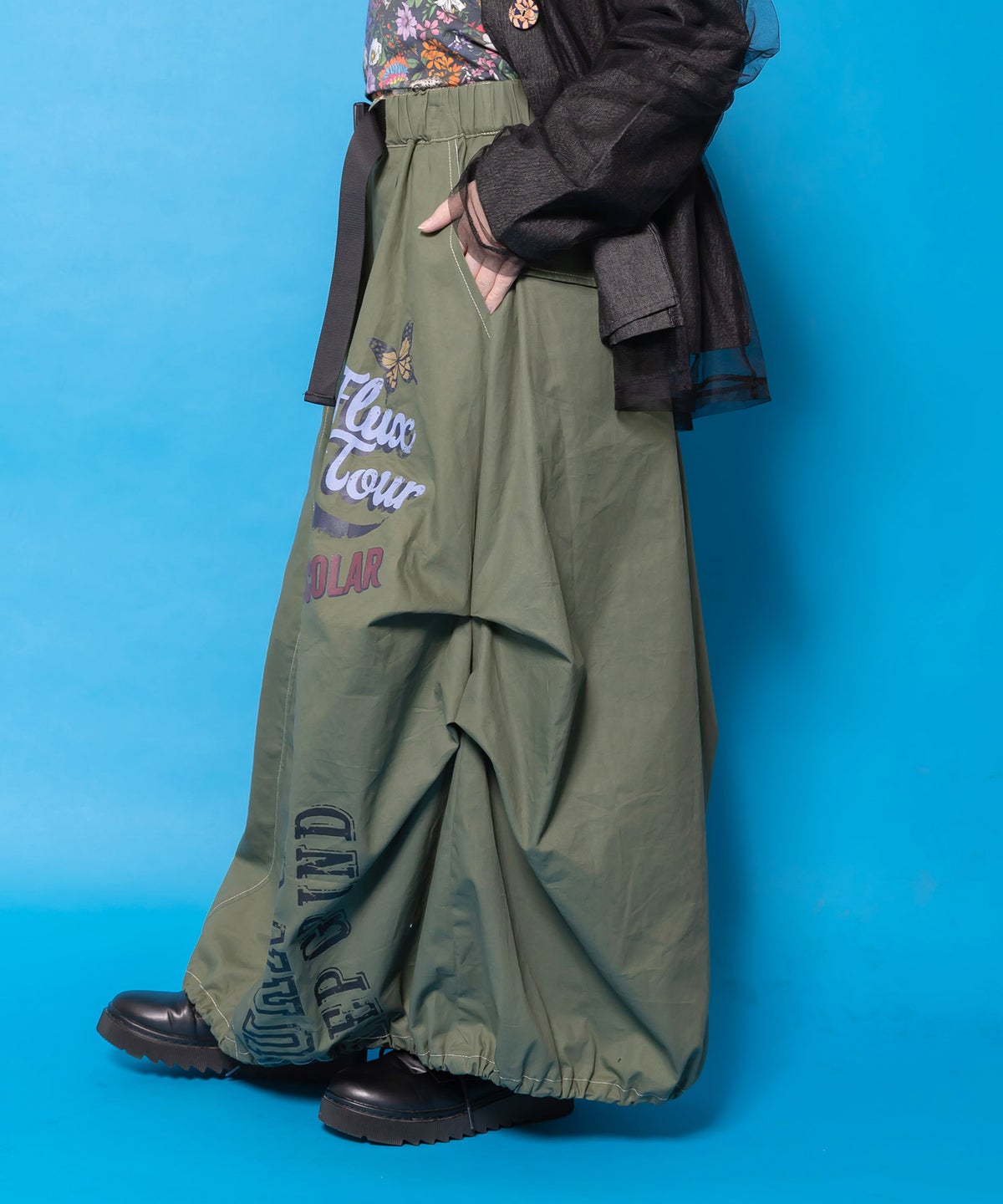 ベルトアジャスター付きバルーンデニムパンツ-13